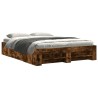 Cadre de lit sans matelas chêne fumé 160x200 cm bois ingénierie 