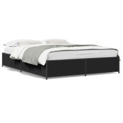 Cadre de lit sans matelas noir 140x190 cm 