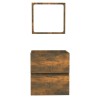 Armoire de bain avec miroir Chêne fumé Bois d'ingénierie 