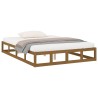 Cadre de lit sans matelas marron miel 150x200 cm bois massif 