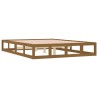 Cadre de lit sans matelas marron miel 150x200 cm bois massif 
