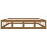 Cadre de lit sans matelas marron miel 150x200 cm bois massif 