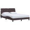 Cadre de lit sans matelas marron foncé 140x200 cm tissu 