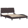 Cadre de lit sans matelas marron foncé 140x200 cm tissu 
