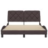 Cadre de lit sans matelas marron foncé 140x200 cm tissu 