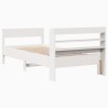 Cadre de lit sans matelas blanc 90x200 cm bois de pin massif 