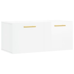 Armoire murale blanc brillant 80x36,5x35 cm bois d'ingénierie 