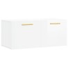 Armoire murale blanc brillant 80x36,5x35 cm bois d'ingénierie 
