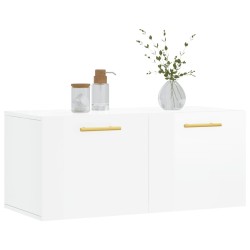 Armoire murale blanc brillant 80x36,5x35 cm bois d'ingénierie 