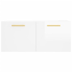 Armoire murale blanc brillant 80x36,5x35 cm bois d'ingénierie 