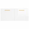 Armoire murale blanc brillant 80x36,5x35 cm bois d'ingénierie 