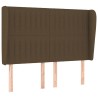 Tête de lit avec oreilles Marron foncé 147x23x118/128 cm Tissu 