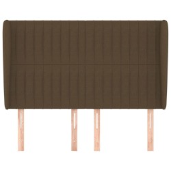 Tête de lit avec oreilles Marron foncé 147x23x118/128 cm Tissu 