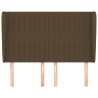 Tête de lit avec oreilles Marron foncé 147x23x118/128 cm Tissu 