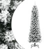 Sapin de Noël artificiel mince avec neige floquée 150 cm PVC/PE 