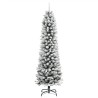 Sapin de Noël artificiel mince avec neige floquée 150 cm PVC/PE 