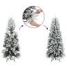 Sapin de Noël artificiel mince avec neige floquée 150 cm PVC/PE 