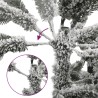 Sapin de Noël artificiel mince avec neige floquée 150 cm PVC/PE 