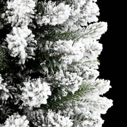 Sapin de Noël artificiel mince avec neige floquée 150 cm PVC/PE 