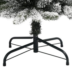 Sapin de Noël artificiel mince avec neige floquée 150 cm PVC/PE 