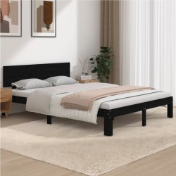 Cadre de lit sans matelas noir 150x200 cm 