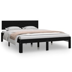 Cadre de lit sans matelas noir 150x200 cm 