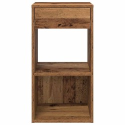 Table de chevet avec tiroir vieux bois 35x34x66,5 cm 