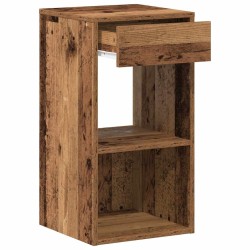 Table de chevet avec tiroir vieux bois 35x34x66,5 cm 