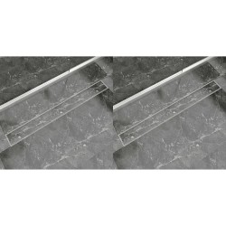 Drain de douche linéaire 2 pc 1030 x 140 mm Acier inoxydable 