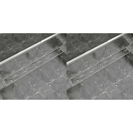 Drain de douche linéaire 2 pc 1030 x 140 mm Acier inoxydable 