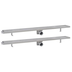 Drain de douche linéaire 2 pc 1030 x 140 mm Acier inoxydable 