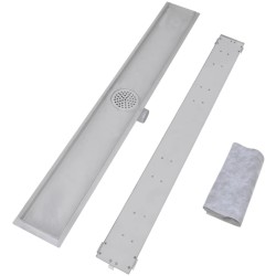 Drain de douche linéaire 2 pc 1030 x 140 mm Acier inoxydable 