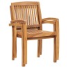 Chaises de jardin lot de 2 avec coussins à carreaux rouges Teck 