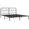 Cadre de lit métal sans matelas avec pied de lit noir 160x200cm 