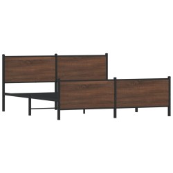 Cadre de lit en métal sans matelas chêne marron 183x213 cm 