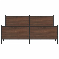 Cadre de lit en métal sans matelas chêne marron 183x213 cm 