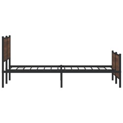 Cadre de lit en métal sans matelas chêne marron 183x213 cm 