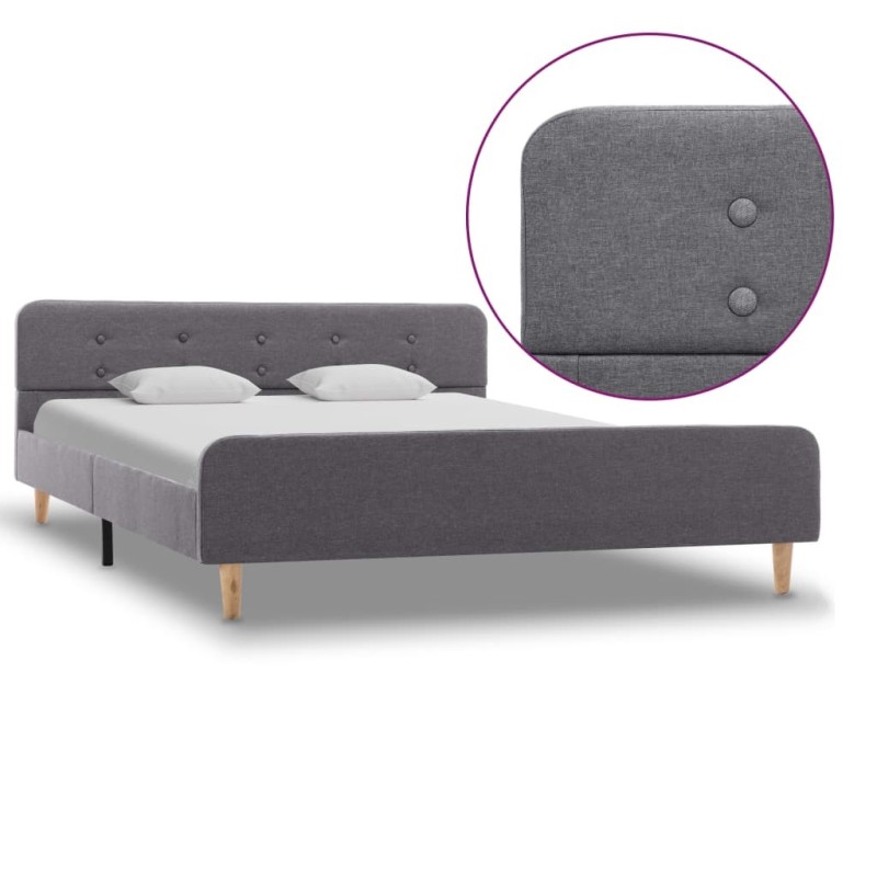 Cadre de lit sans matelas gris clair tissu 160x200 cm 
