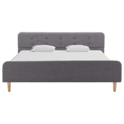 Cadre de lit sans matelas gris clair tissu 160x200 cm 