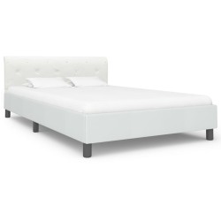 Cadre de lit sans matelas blanc similicuir 120x200 cm 