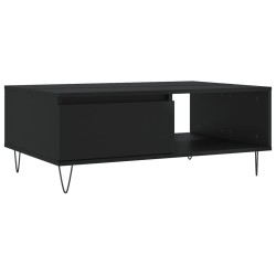 Table basse noir 90x60x35 cm bois d'ingénierie 