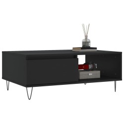 Table basse noir 90x60x35 cm bois d'ingénierie 