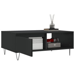 Table basse noir 90x60x35 cm bois d'ingénierie 