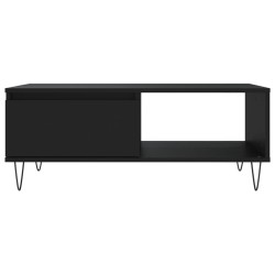 Table basse noir 90x60x35 cm bois d'ingénierie 