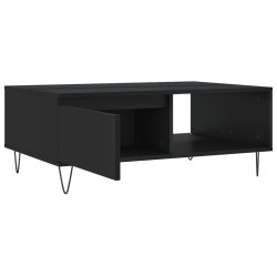 Table basse noir 90x60x35 cm bois d'ingénierie 