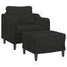 Fauteuil avec repose-pied Noir 60 cm Tissu 