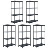 Étagères de rangement 5 pcs Noir 60x30x138 cm Plastique 