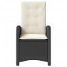 Chaises inclinables de jardin lot de 2 et coussins noir rotin 