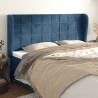 Tête de lit avec oreilles Bleu foncé 203x23x118/128 cm Velours 