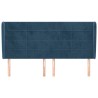 Tête de lit avec oreilles Bleu foncé 203x23x118/128 cm Velours 